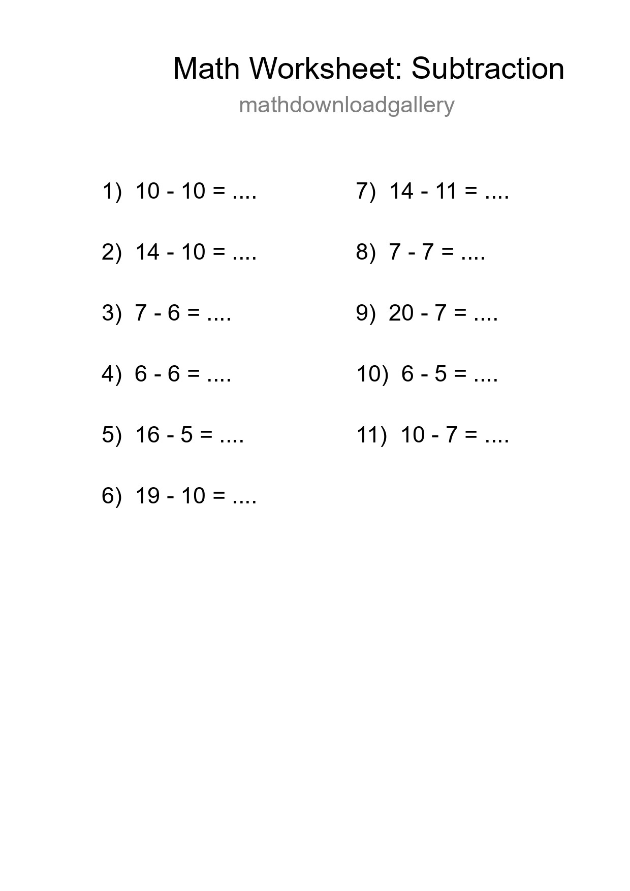 Free 11 Subtraction Math Worksheet For Grade 2 With Answers - Part 261