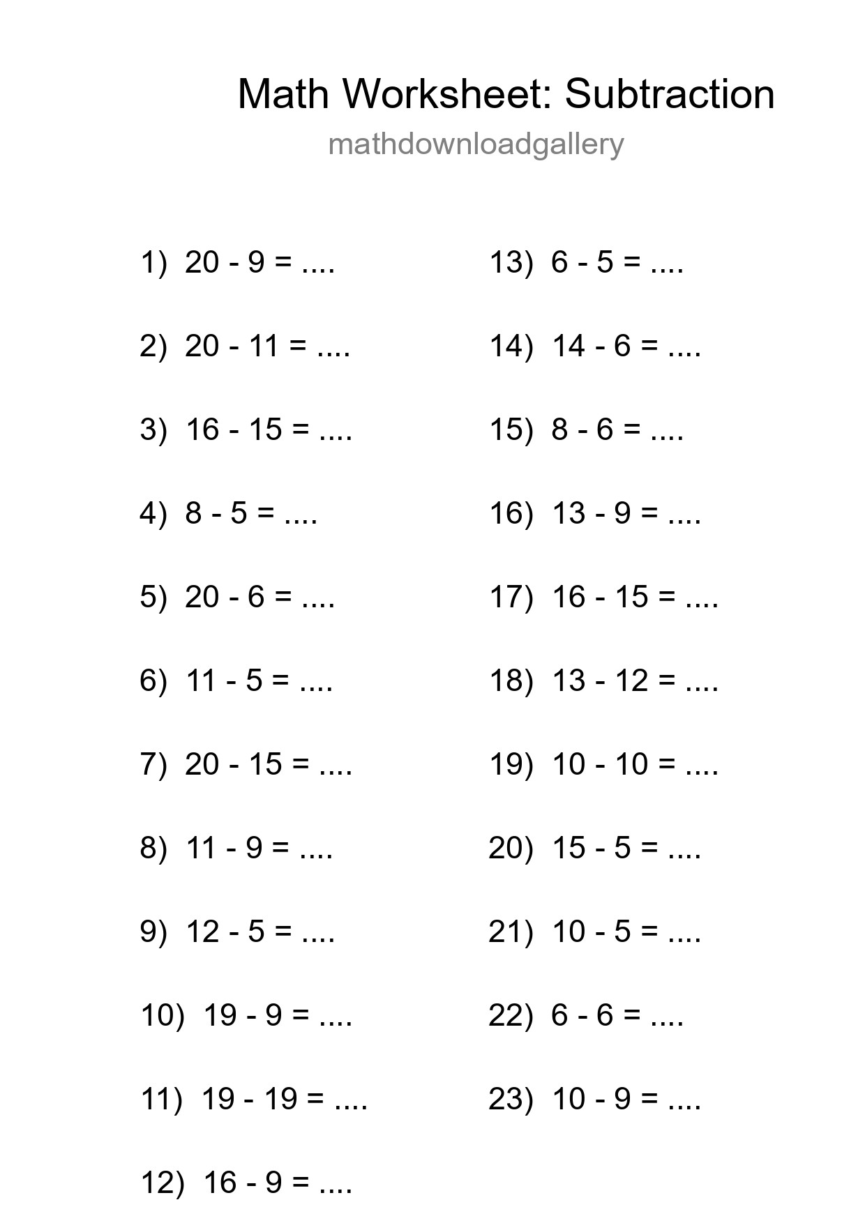 Free 23 Subtraction Math Worksheet For Grade 2 - Part 107