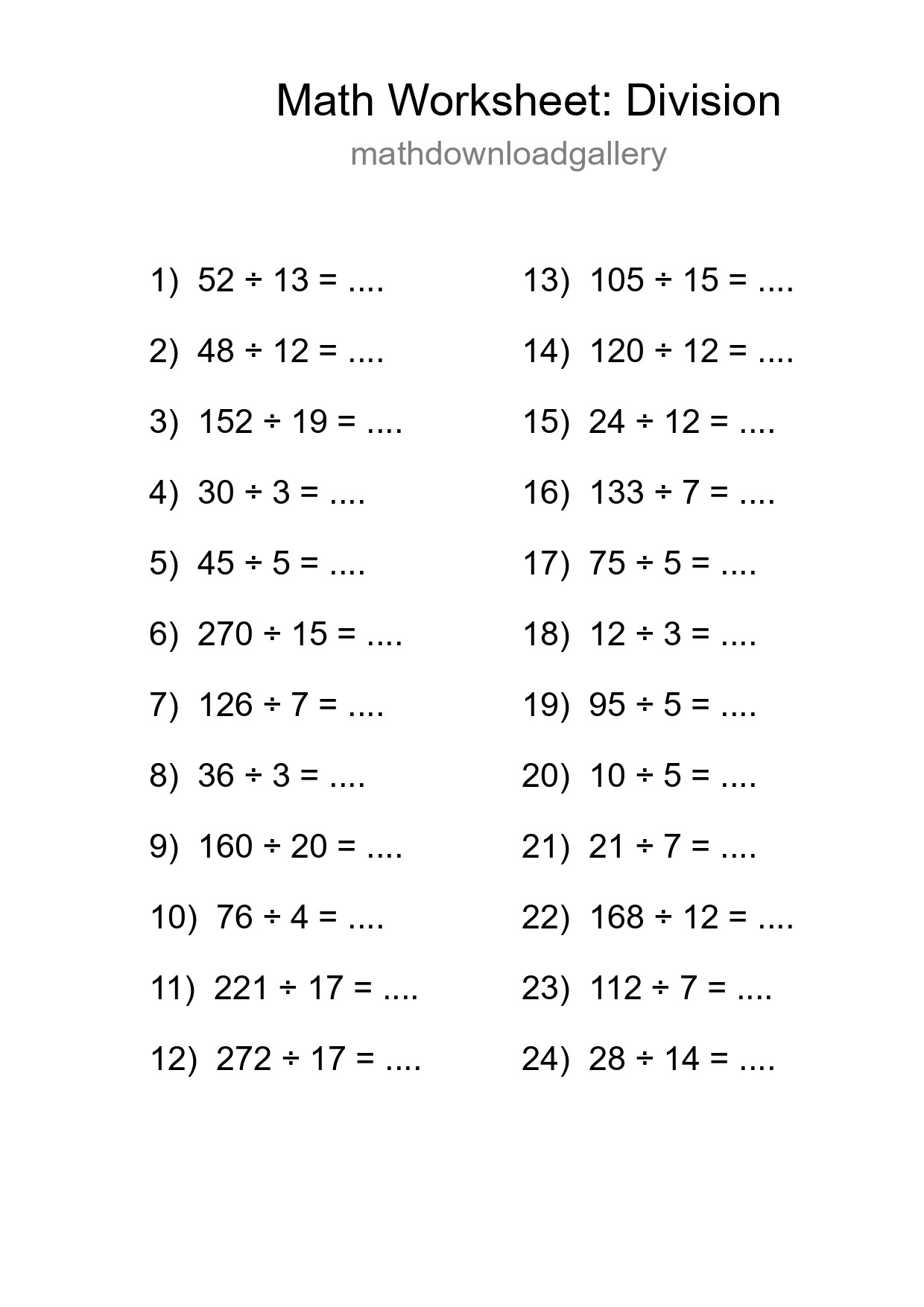 Free 24 Division Math Worksheet For Grade 2 - Part 169