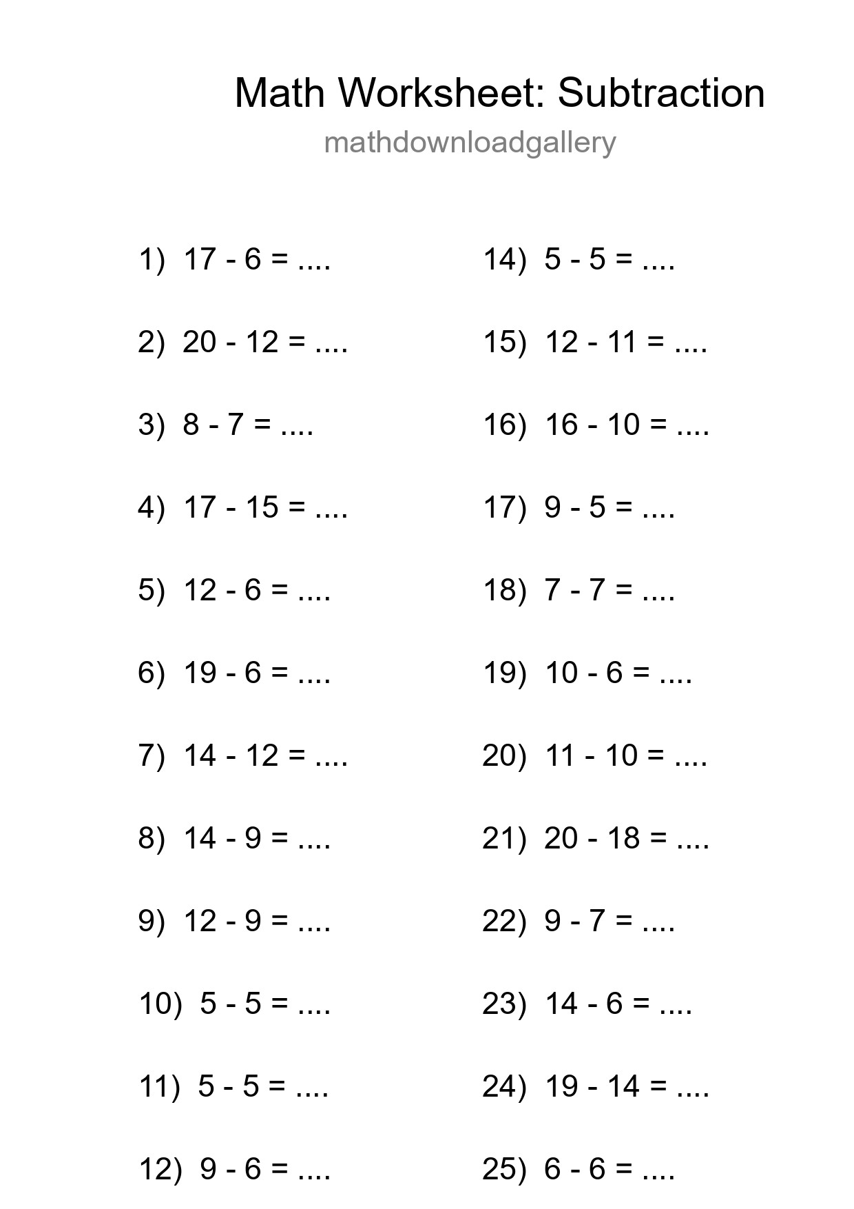 Free 25 Subtraction Math Worksheet For Grade 2 With Answers - Part 41