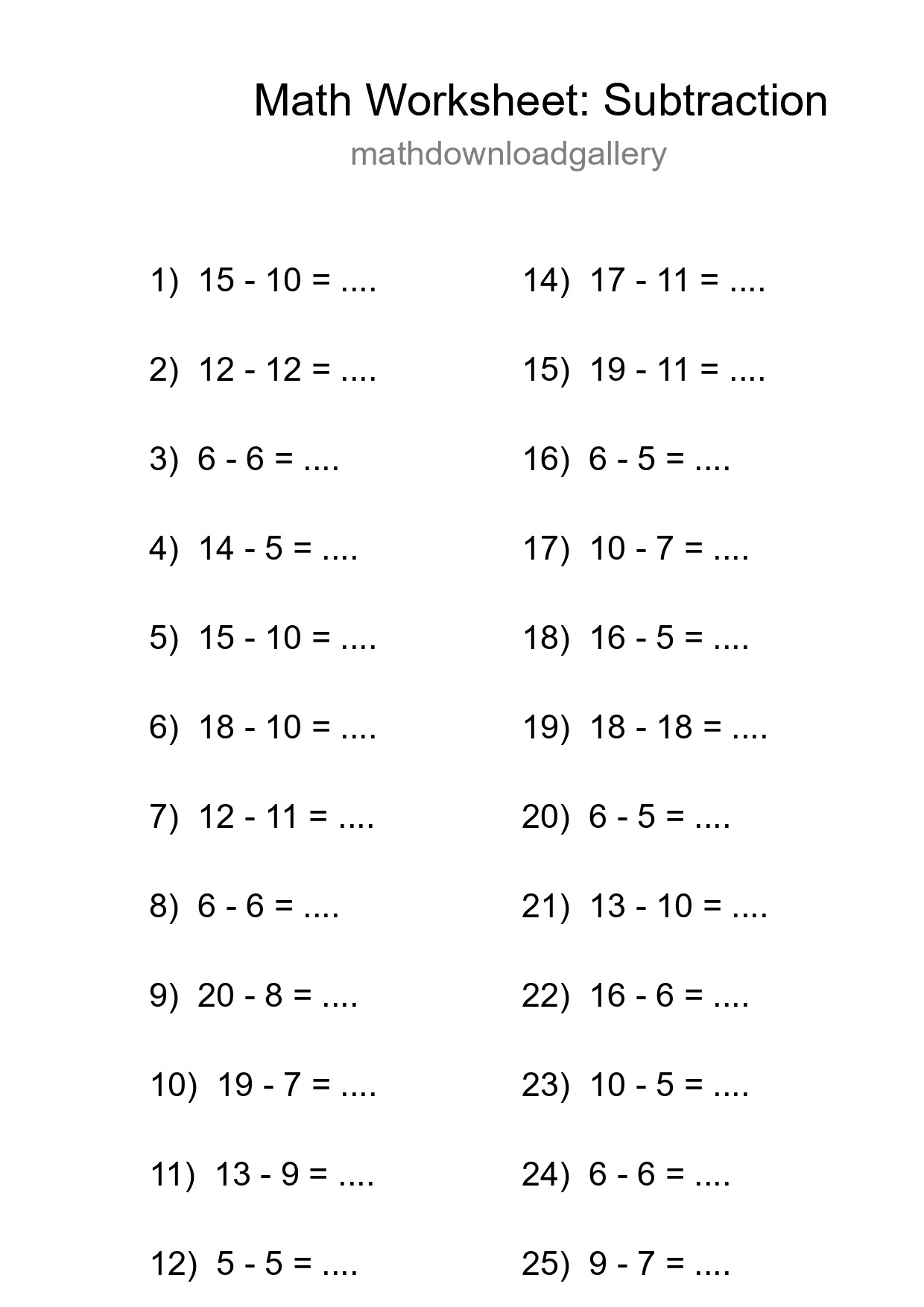 Free 25 Subtraction Math Worksheet For Grade 2 With Answers - Part 63