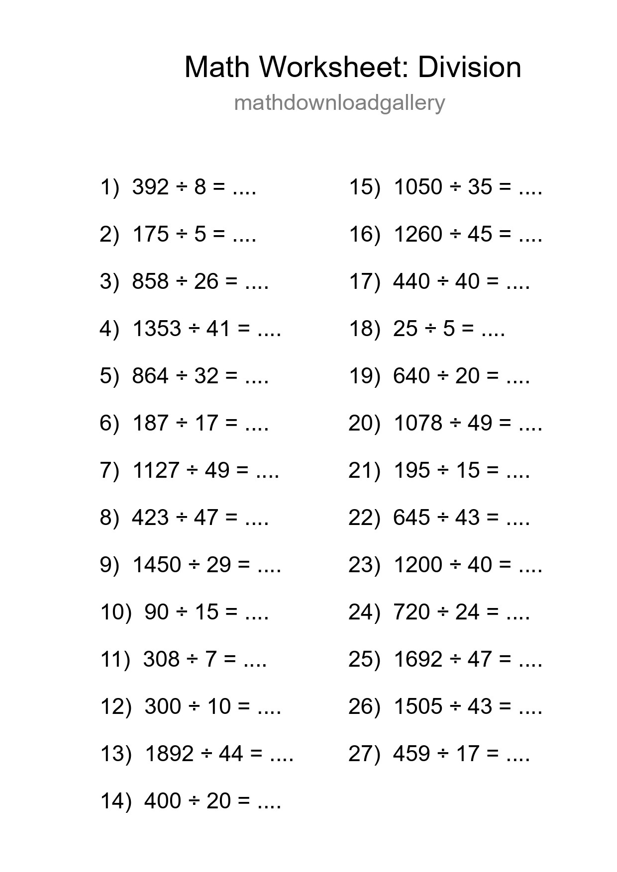 Free 27 Division Math Worksheet For Grade 2 - Part 125