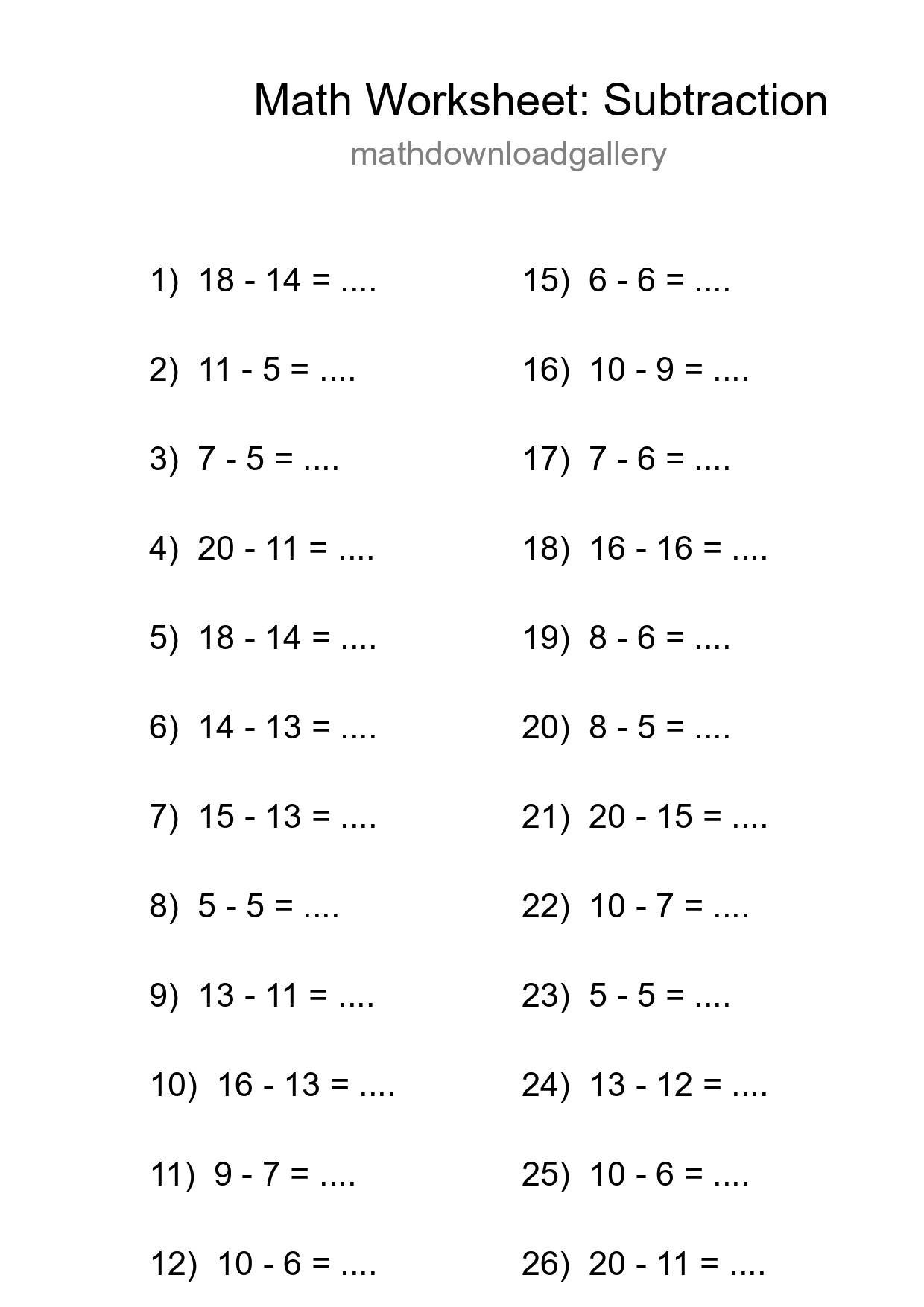 Free 27 Subtraction Math Worksheet For Grade 2 With Answers - Part 151