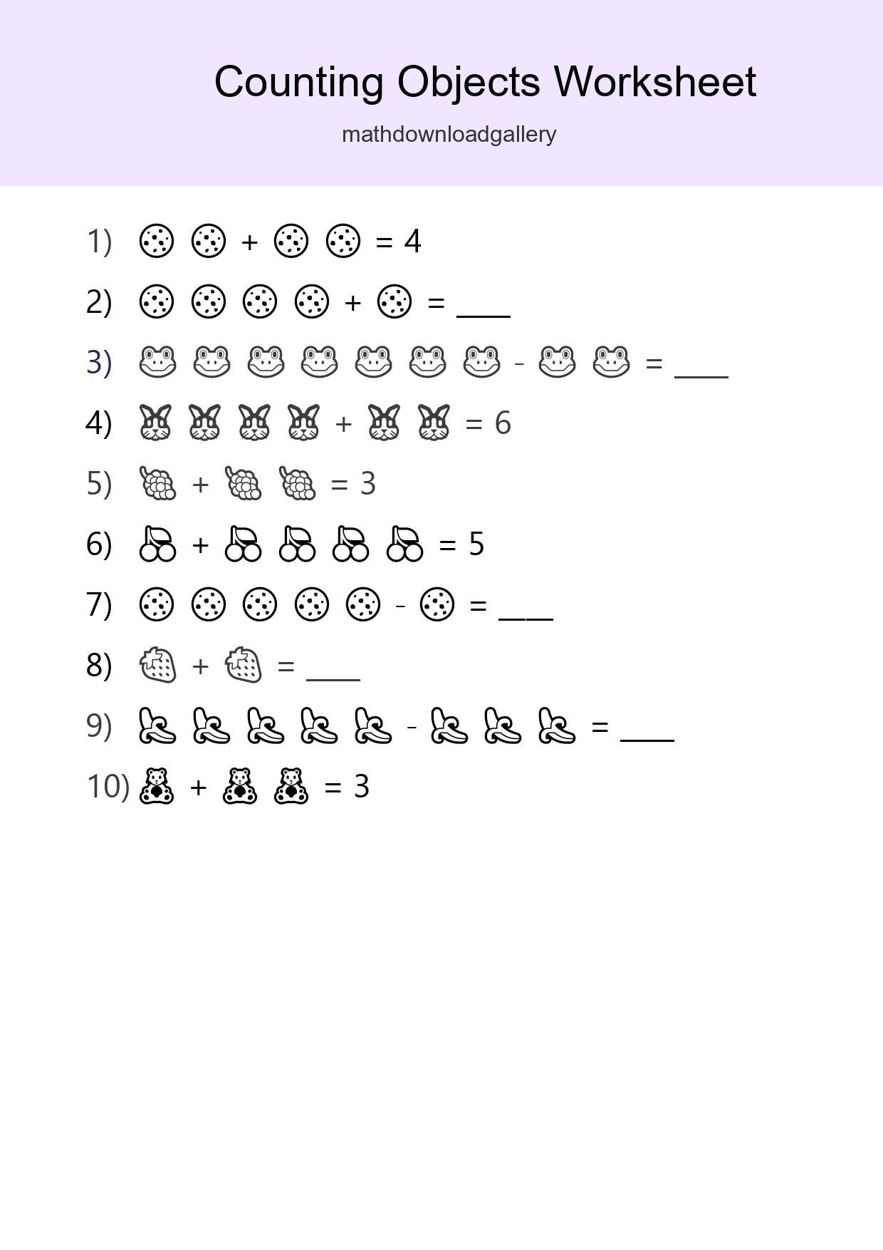 Free Counting Objects Worksheet For Kindergarten - Part 14