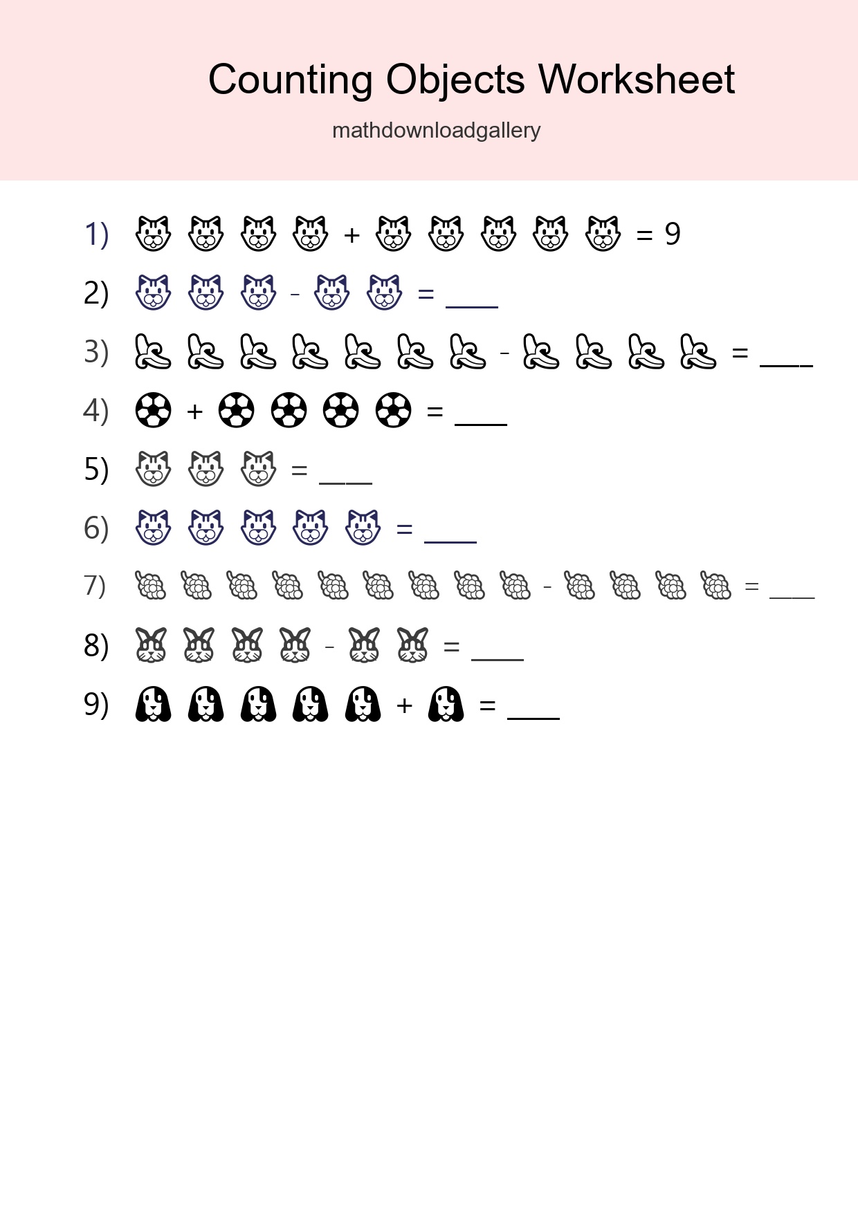Free Counting Objects Worksheet For Kindergarten - Part 234