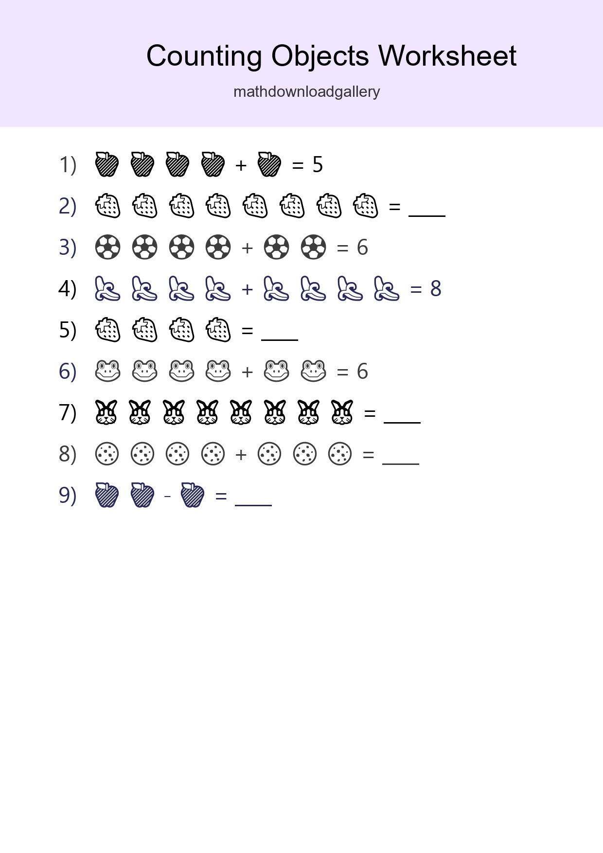 Free Counting Objects Worksheet For Kindergarten - Part 47