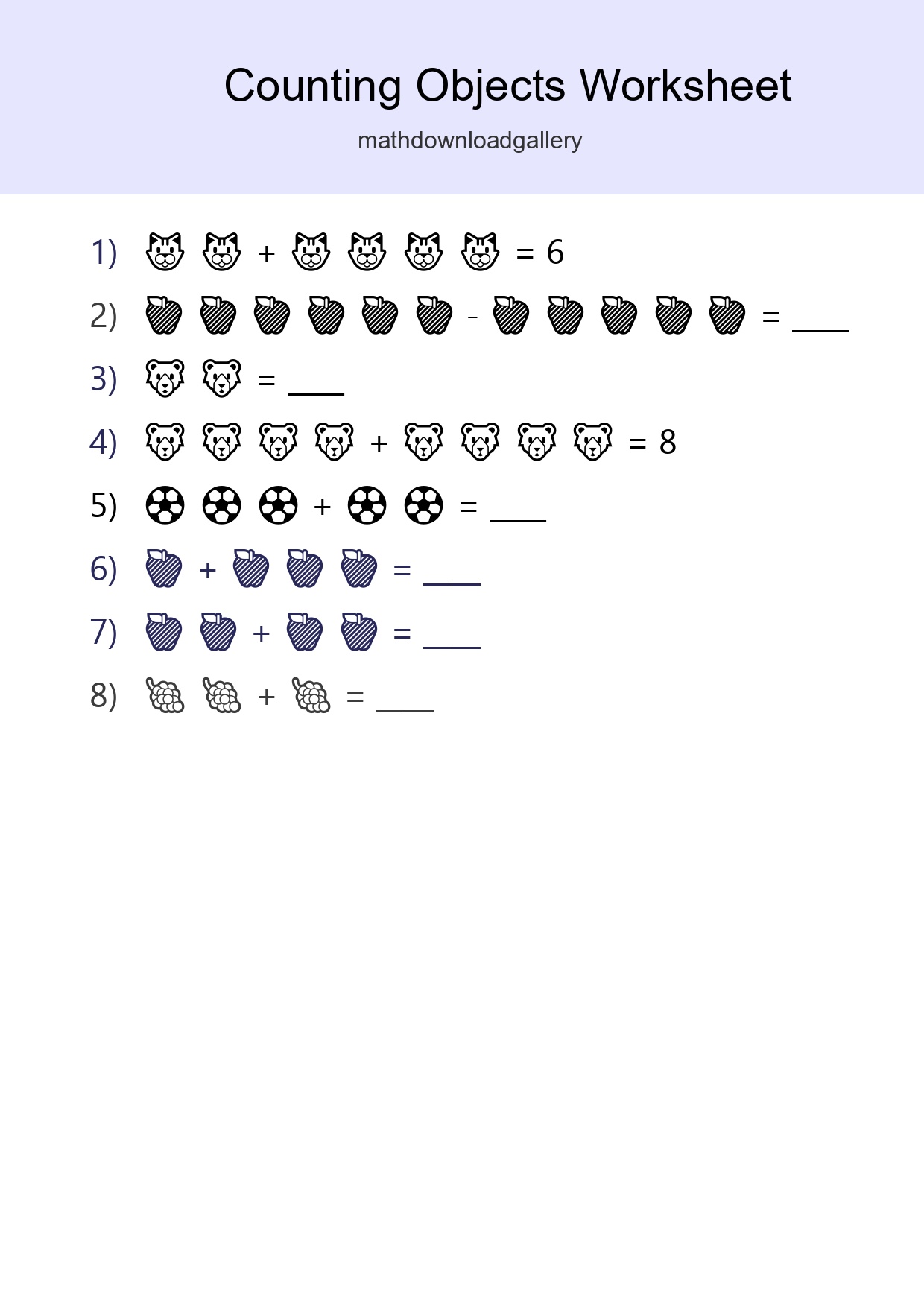Kindergarten Count The Objects Worksheet - Part 135