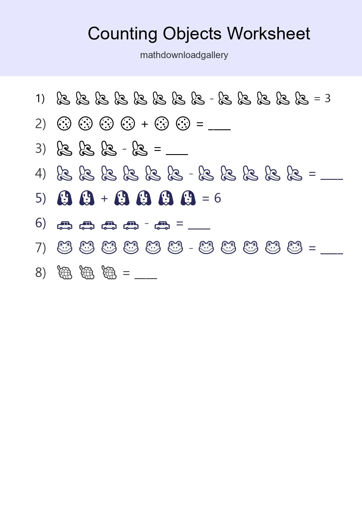 Kindergarten Count The Objects Worksheet - Part 146