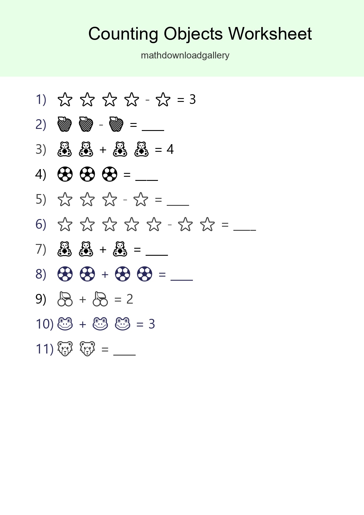 Learn Counting With Pictures Worksheet (Pre-K) - Part 179