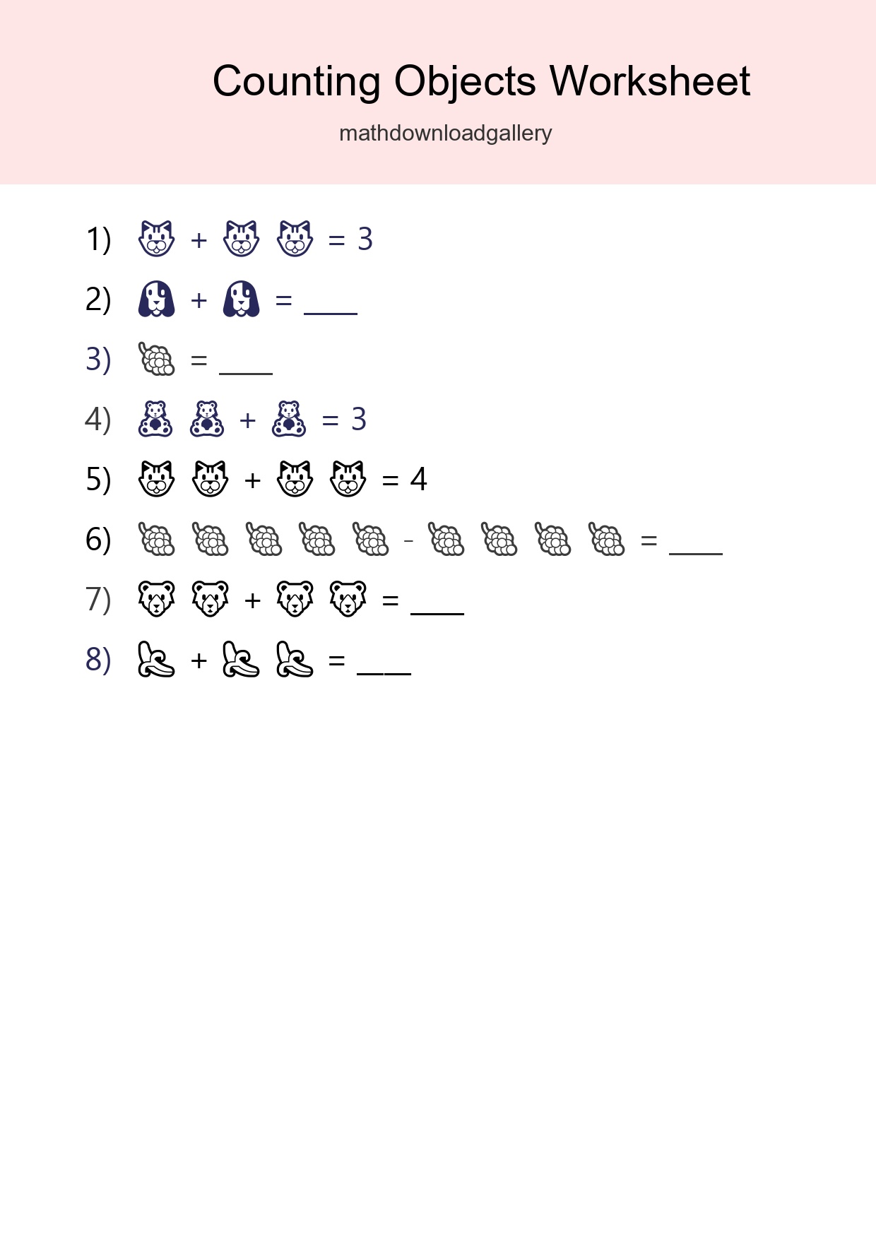 Pre-K Count The Objects Worksheet - Part 69