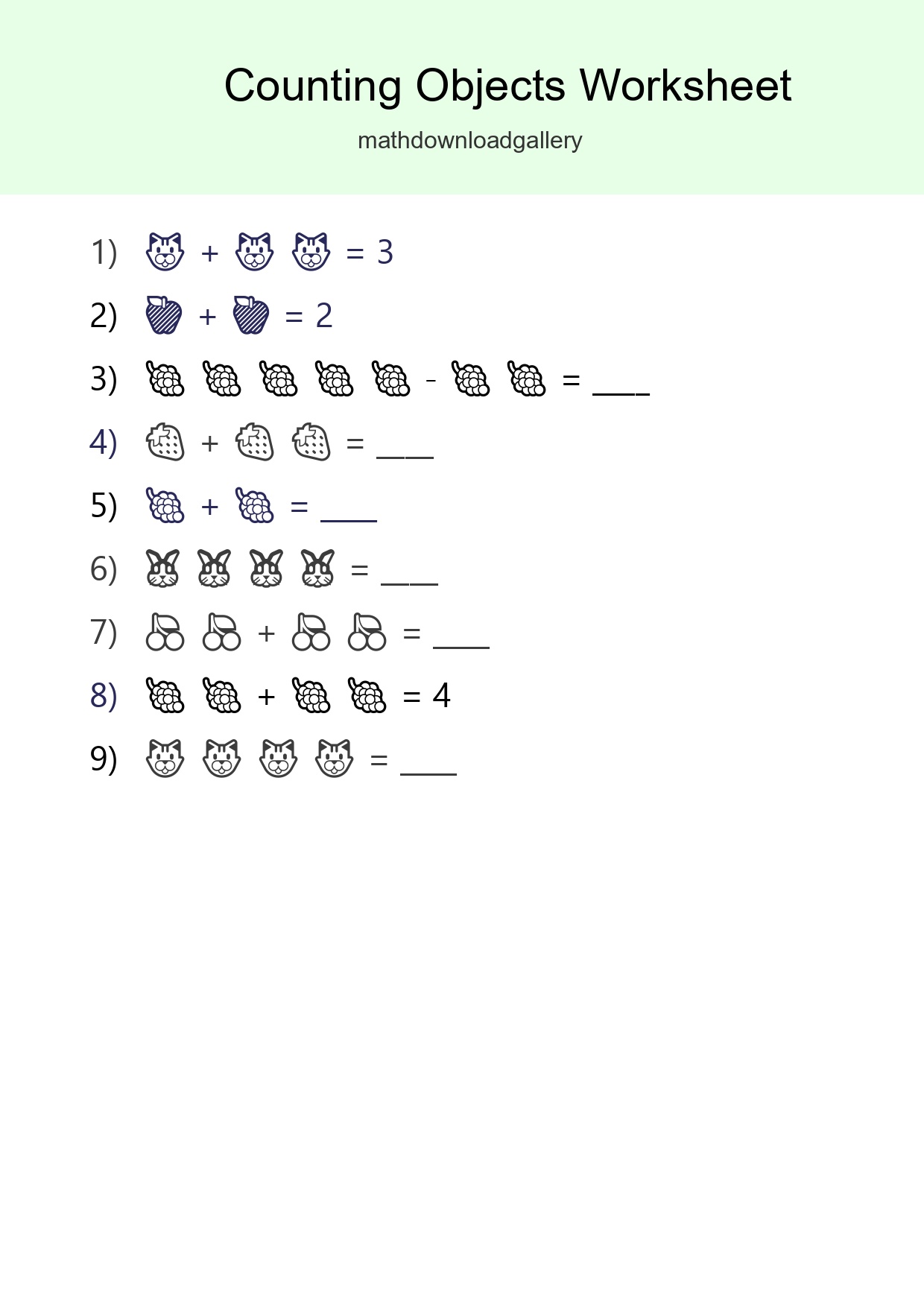 Pre-K Count The Objects Worksheet - Part 91